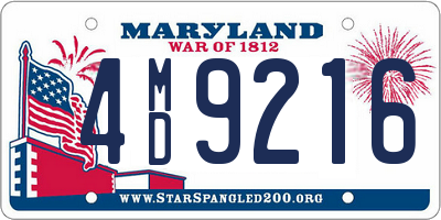 MD license plate 4MD9216