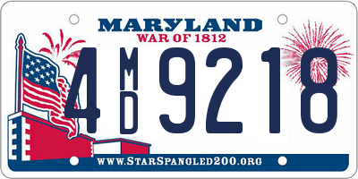 MD license plate 4MD9218