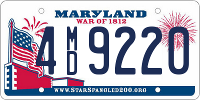 MD license plate 4MD9220