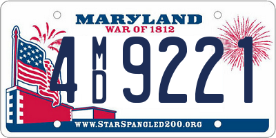 MD license plate 4MD9221