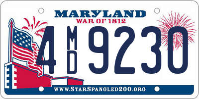 MD license plate 4MD9230
