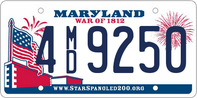 MD license plate 4MD9250