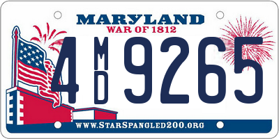 MD license plate 4MD9265