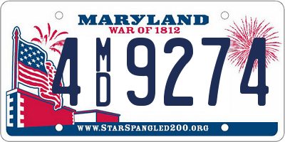 MD license plate 4MD9274