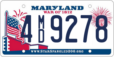 MD license plate 4MD9278