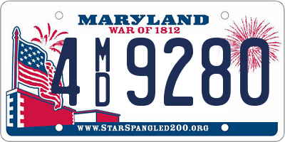 MD license plate 4MD9280