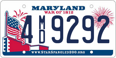 MD license plate 4MD9292