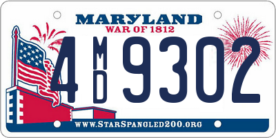 MD license plate 4MD9302