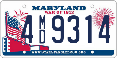 MD license plate 4MD9314