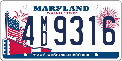 MD license plate 4MD9316