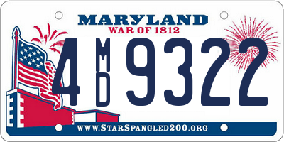 MD license plate 4MD9322