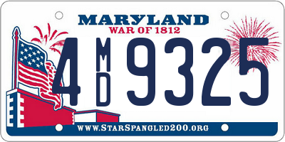 MD license plate 4MD9325