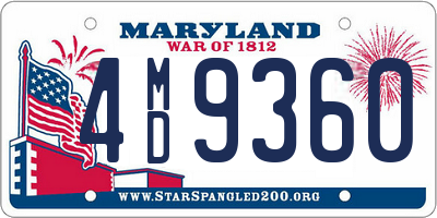 MD license plate 4MD9360