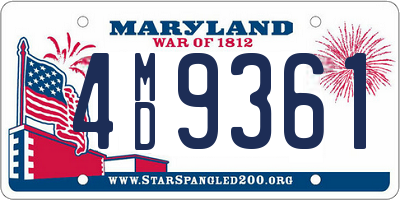 MD license plate 4MD9361