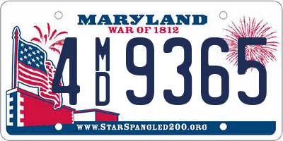 MD license plate 4MD9365