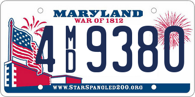 MD license plate 4MD9380