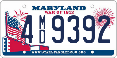 MD license plate 4MD9392