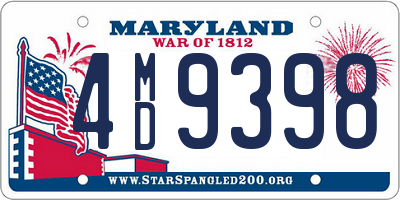 MD license plate 4MD9398