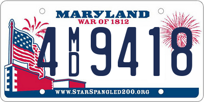 MD license plate 4MD9418