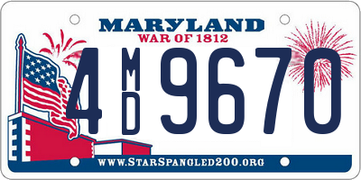 MD license plate 4MD9670