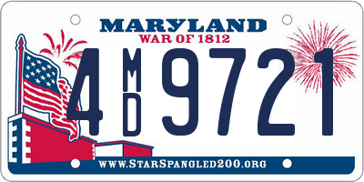 MD license plate 4MD9721