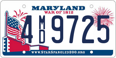 MD license plate 4MD9725