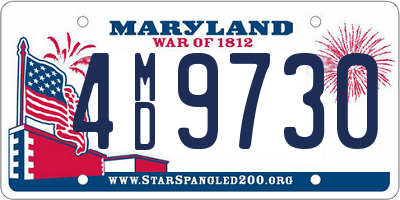 MD license plate 4MD9730