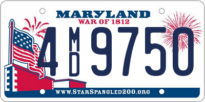 MD license plate 4MD9750