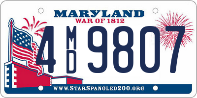 MD license plate 4MD9807