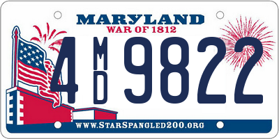 MD license plate 4MD9822