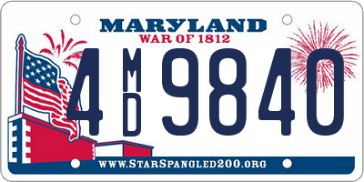 MD license plate 4MD9840