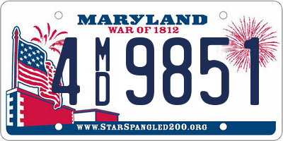 MD license plate 4MD9851