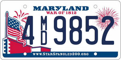 MD license plate 4MD9852