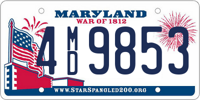 MD license plate 4MD9853