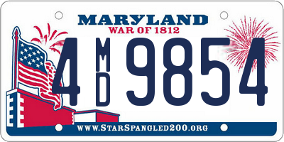 MD license plate 4MD9854