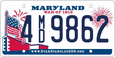 MD license plate 4MD9862