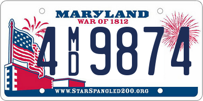 MD license plate 4MD9874