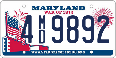 MD license plate 4MD9892