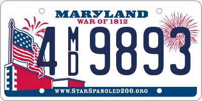 MD license plate 4MD9893