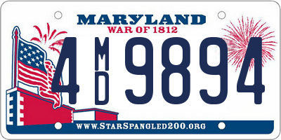 MD license plate 4MD9894