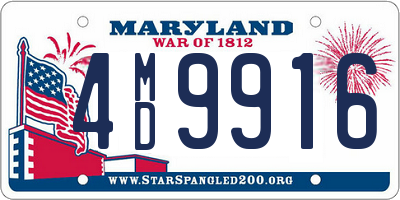 MD license plate 4MD9916