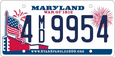 MD license plate 4MD9954