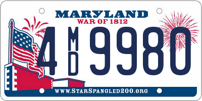 MD license plate 4MD9980