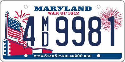 MD license plate 4MD9981