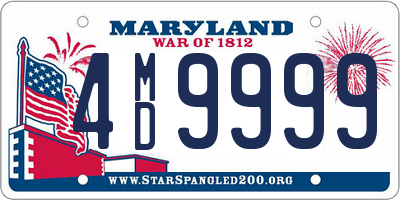 MD license plate 4MD9999