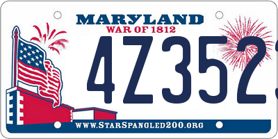 MD license plate 4Z3523