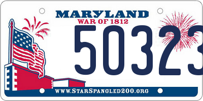 MD license plate 50323