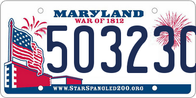 MD license plate 50323CJ