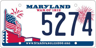 MD license plate 5274