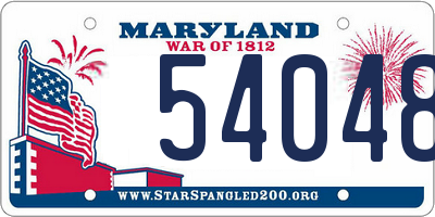 MD license plate 54048